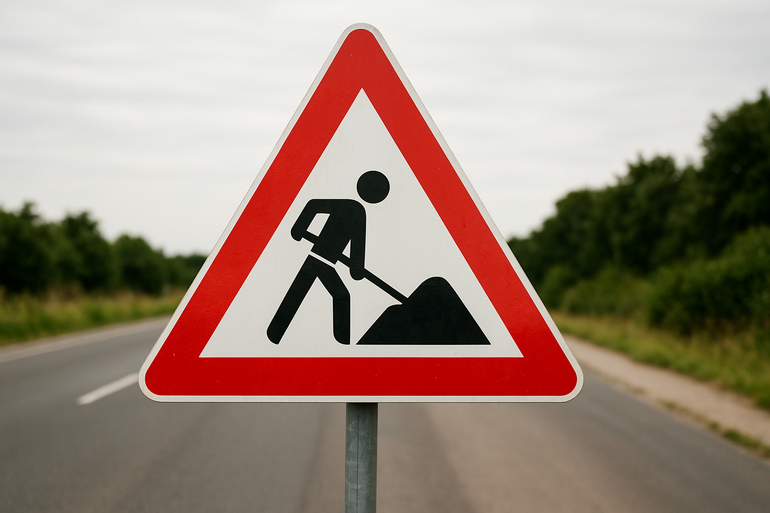 Hinweis Umleitung Geusaer Straße Baustellenschild