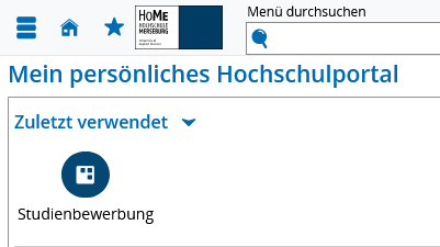 Link zum Bewerbungsportal HISinOne Grafik zum Hochschulportal
